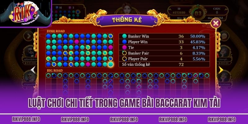 Luật chơi chi tiết trong game bài Baccarat Kim Tài